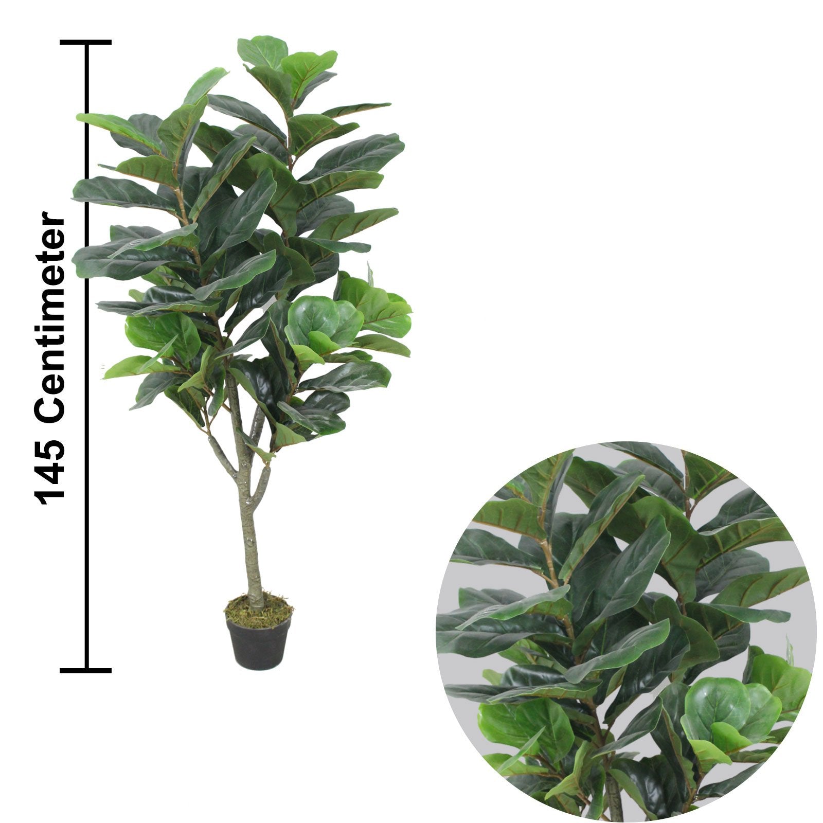 Fiddle Fig Artificial Plant With Basic Pot || 145 CM