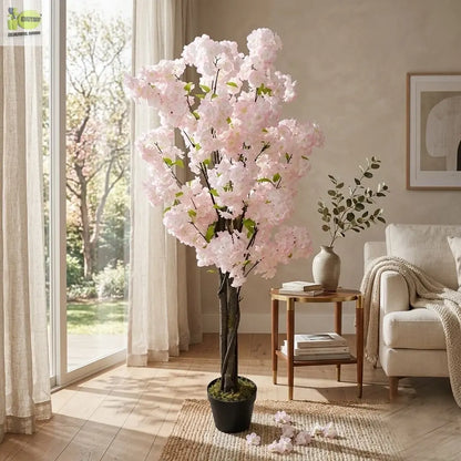 Winter Cherry Artificial Plant (120 cm) with Elegant White Planter Enutrof Decor