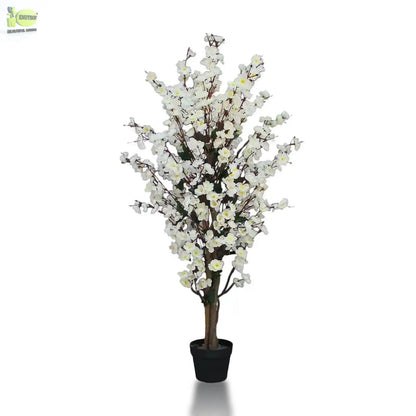 Winter Sweet Artificial Plant (120 cm) with White Planter My Store