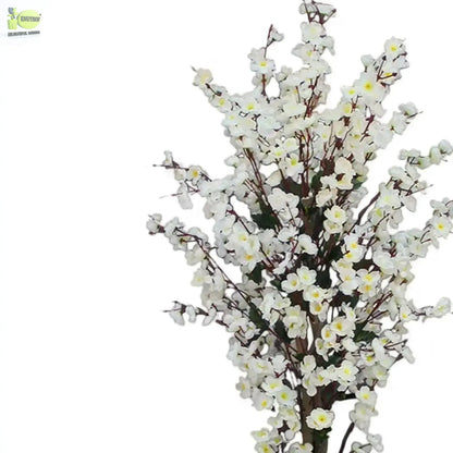 Winter Sweet Artificial Plant (120 cm) with White Planter My Store