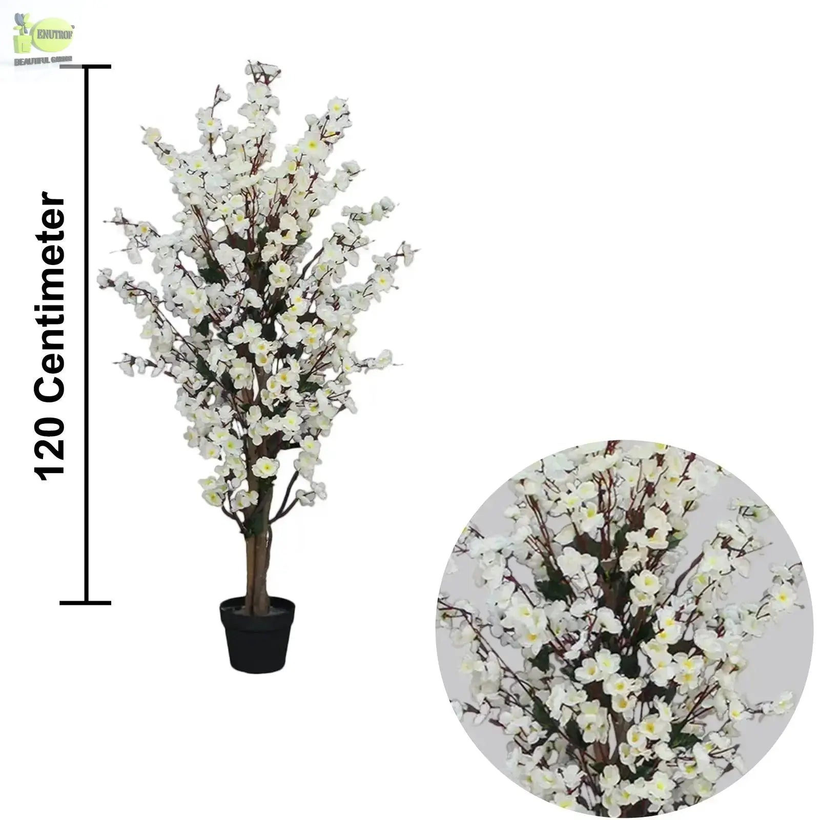 Winter Sweet Artificial Plant (120 cm) with White Planter My Store