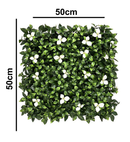 Artificial Vertical Grass With White Flowers Size: 50cm x 50cm || No:55/18