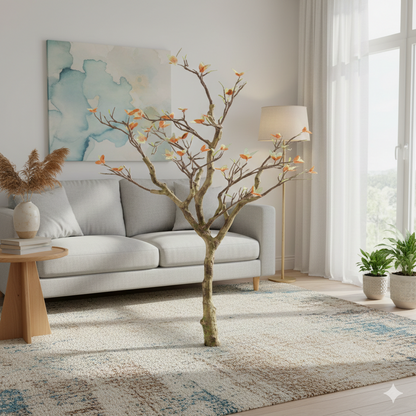ENUTROF Artificial Cherry Blossom Bare Branch Tree – 120cm Fake Sakura Plant for Home Decor ENUTROF