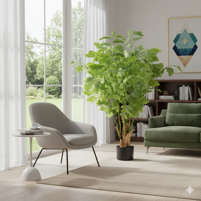 ENUTROF Artificial Ginkgo Maidenhair Tree – 120cm Unique Fan-Leaf Plant for Home Decor ENUTROF