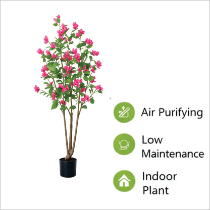 ENUTROF Artificial Pink Bougainvillea Tree – 150cm Lush Fake Flowering Plant for Home & Events ENUTROF