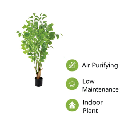 ENUTROF Artificial Ginkgo Maidenhair Tree – 120cm Unique Fan-Leaf Plant for Home Decor ENUTROF