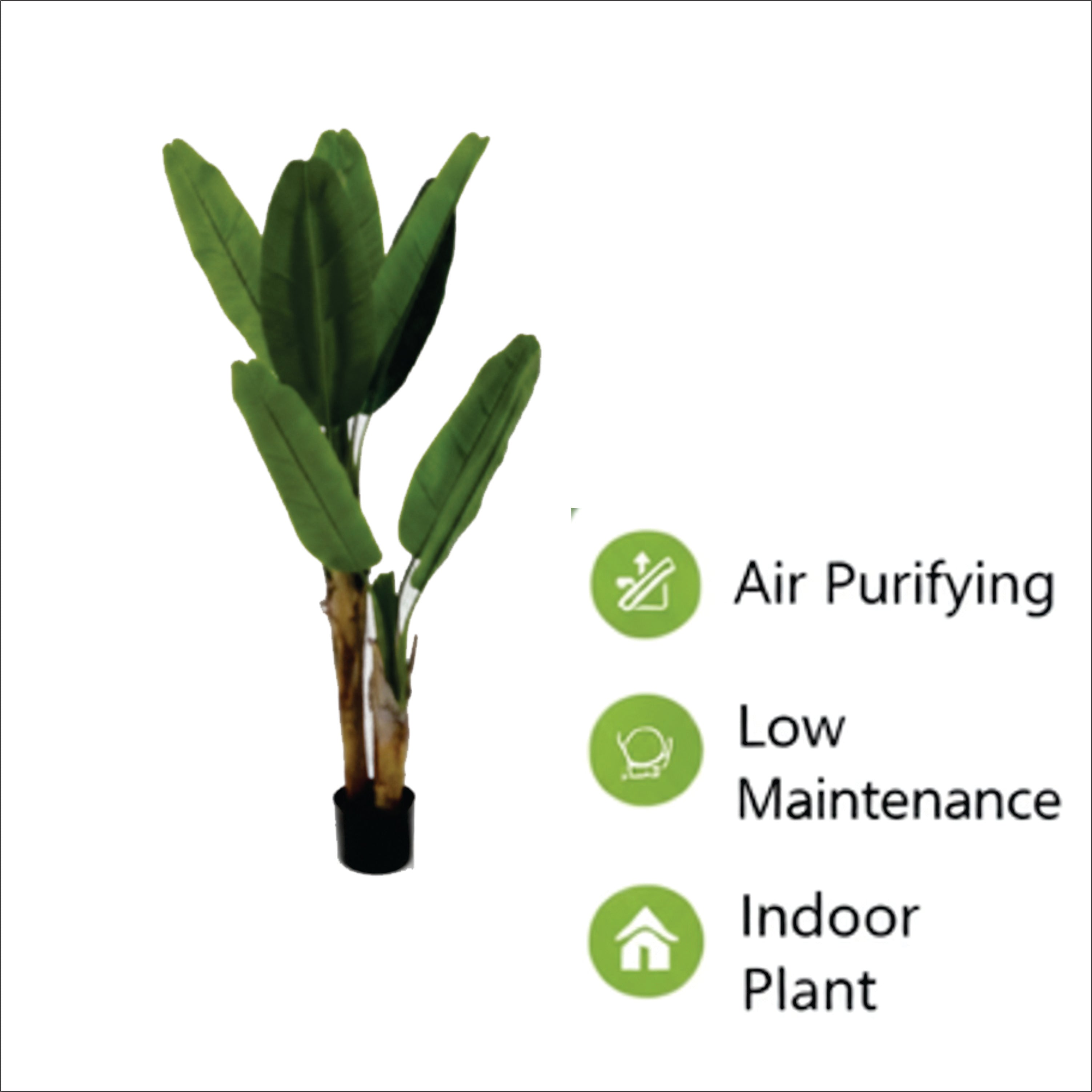 ENUTROF Artificial Banana Plant Musa – 130cm Fake Tropical Plant for Home & Office Decor ENUTROF