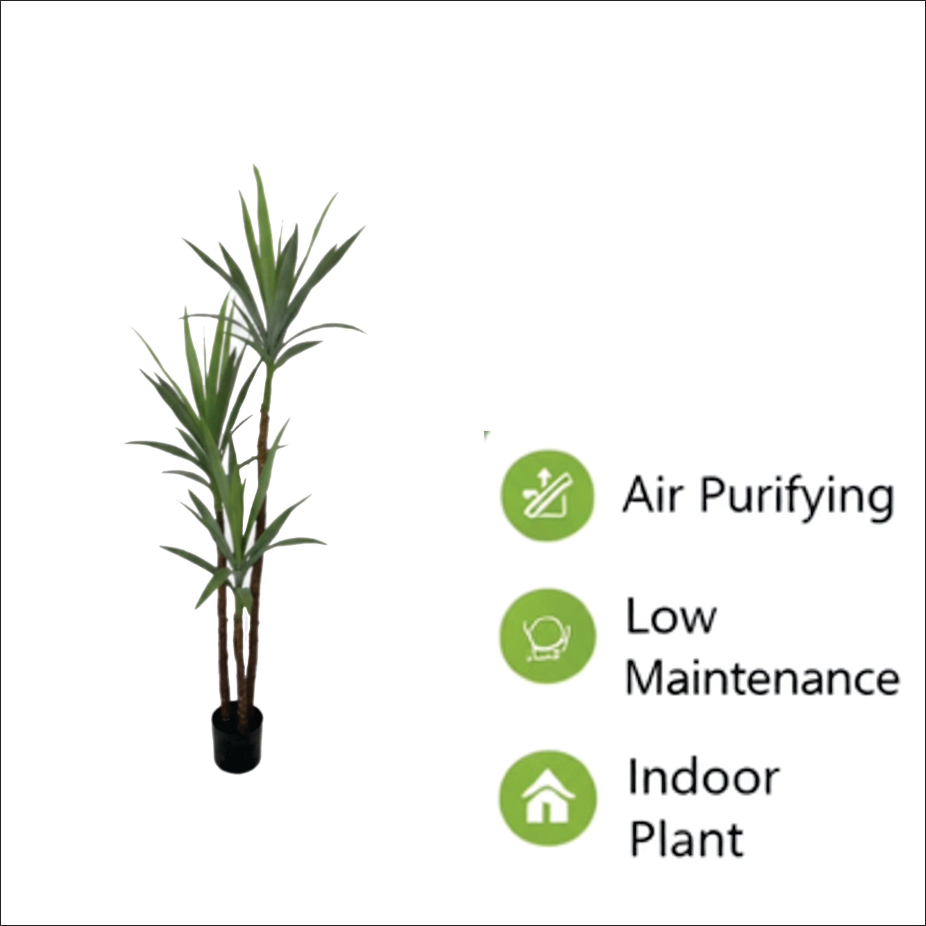ENUTROF Artificial Dracaena Yucca Plant – 150cm Tall Sword-Leaf Fake Plant for Modern Decor ENUTROF