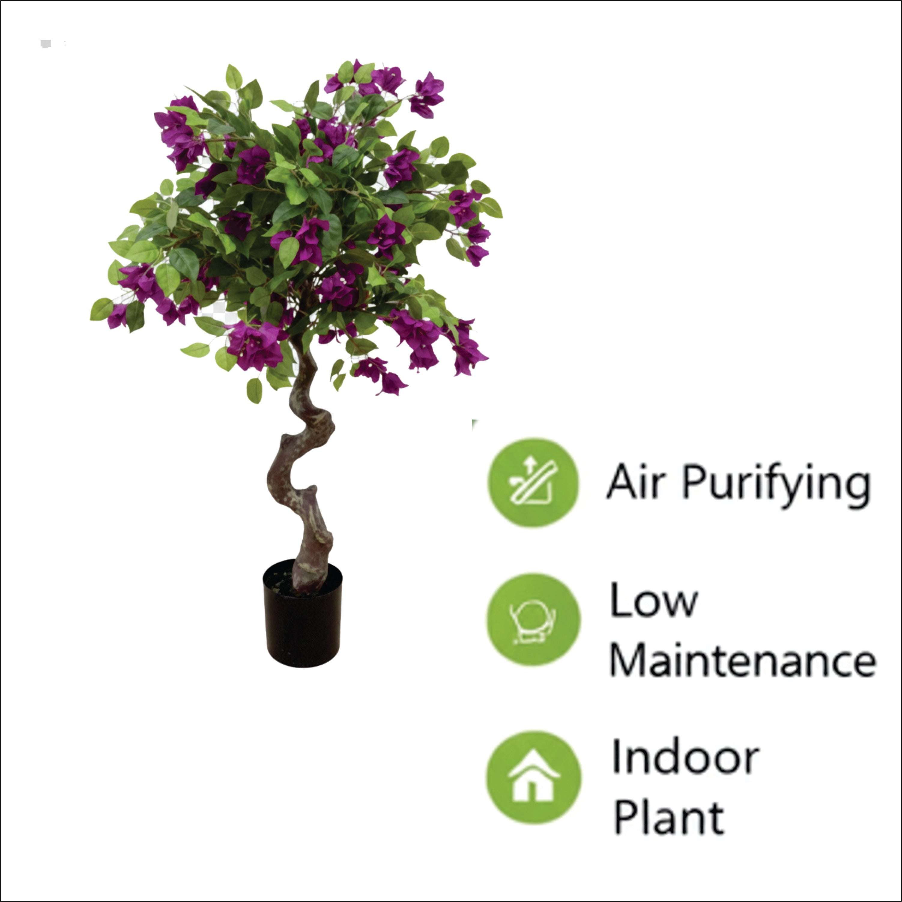 ENUTROF Artificial Purple Bougainvillea Bonsai Tree – 120cm Fake Flowering Plant for Home Decor ENUTROF