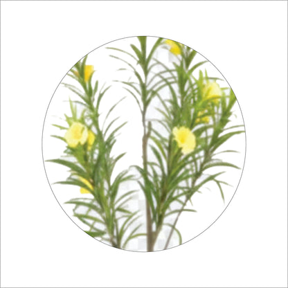 ENUTROF Artificial Yellow Flowering Oleander Tree – 120cm Fake Blooming Plant for Home Decor ENUTROF