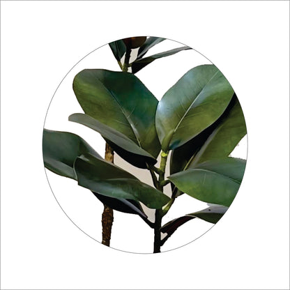 ENUTROF Artificial Rubber Tree Dark Leaf – 120cm Ficus Elastica Fake Plant for Modern Decor ENUTROF
