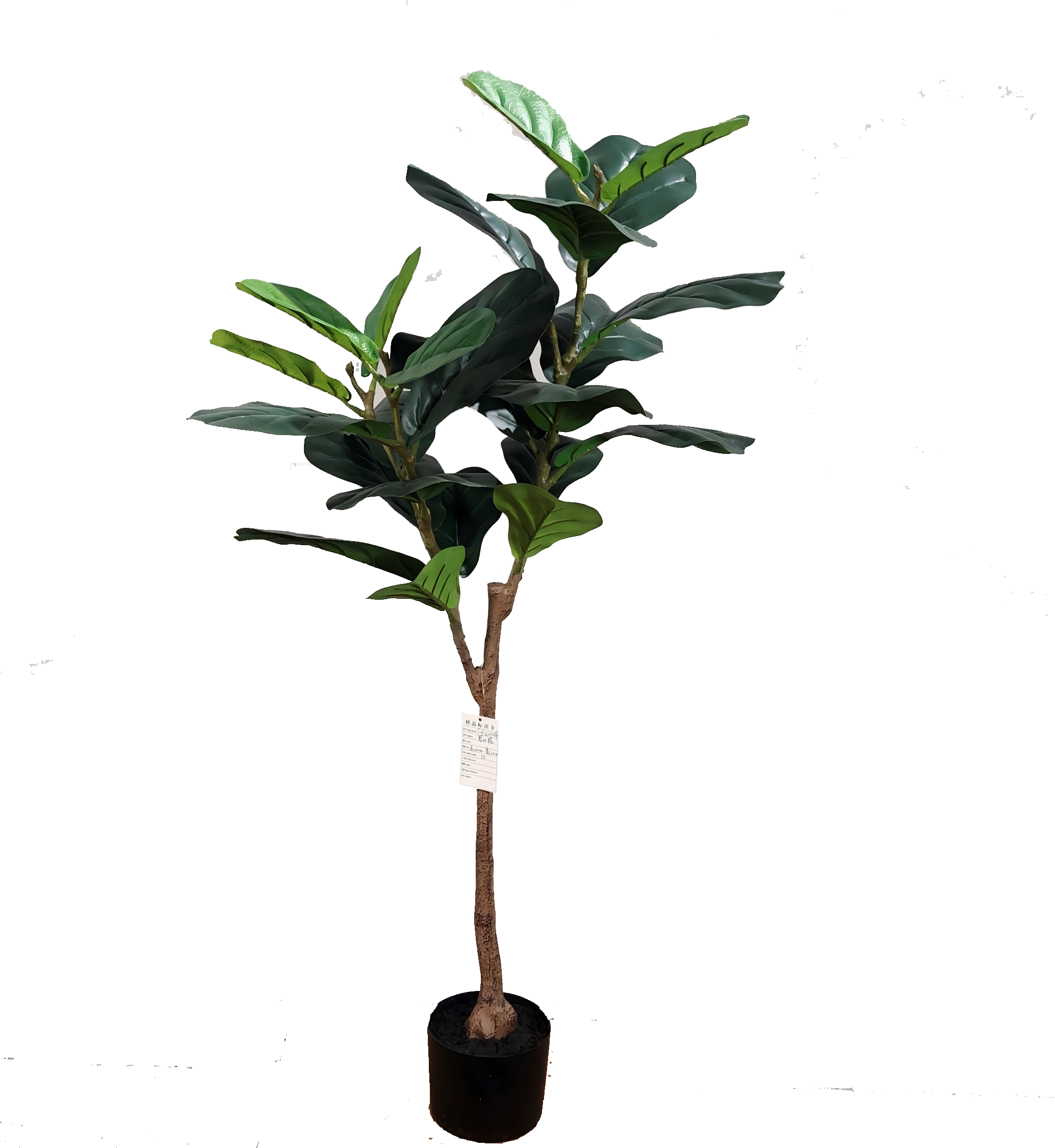 ENUTROF Artificial Rubber Tree Ficus Elastica – 120cm Fake Indoor Plant for Home Decor ENUTROF