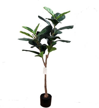 ENUTROF Artificial Rubber Tree Ficus Elastica – 120cm Fake Indoor Plant for Home Decor ENUTROF