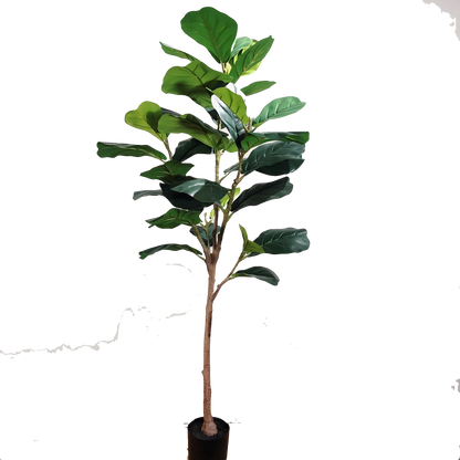 ENUTROF Artificial Fiddle Leaf Fig Ficus Lyrata – 155cm Premium Fake Plant for Designer Home Decor ENUTROF