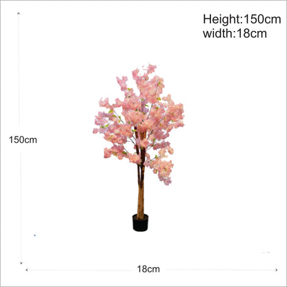 ENUTROF Artificial Pink Cherry Blossom Tree – 150cm Fluffy Fake Flowering Plant for Bridal Decor ENUTROF