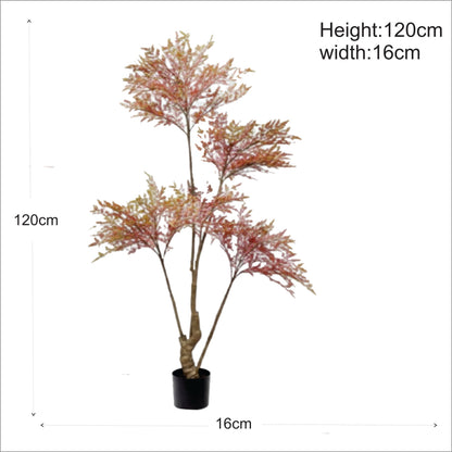 ENUTROF Artificial Japanese Red Fern Tree – 120cm Dramatic Autumn Plant for Indoor Decor ENUTROF