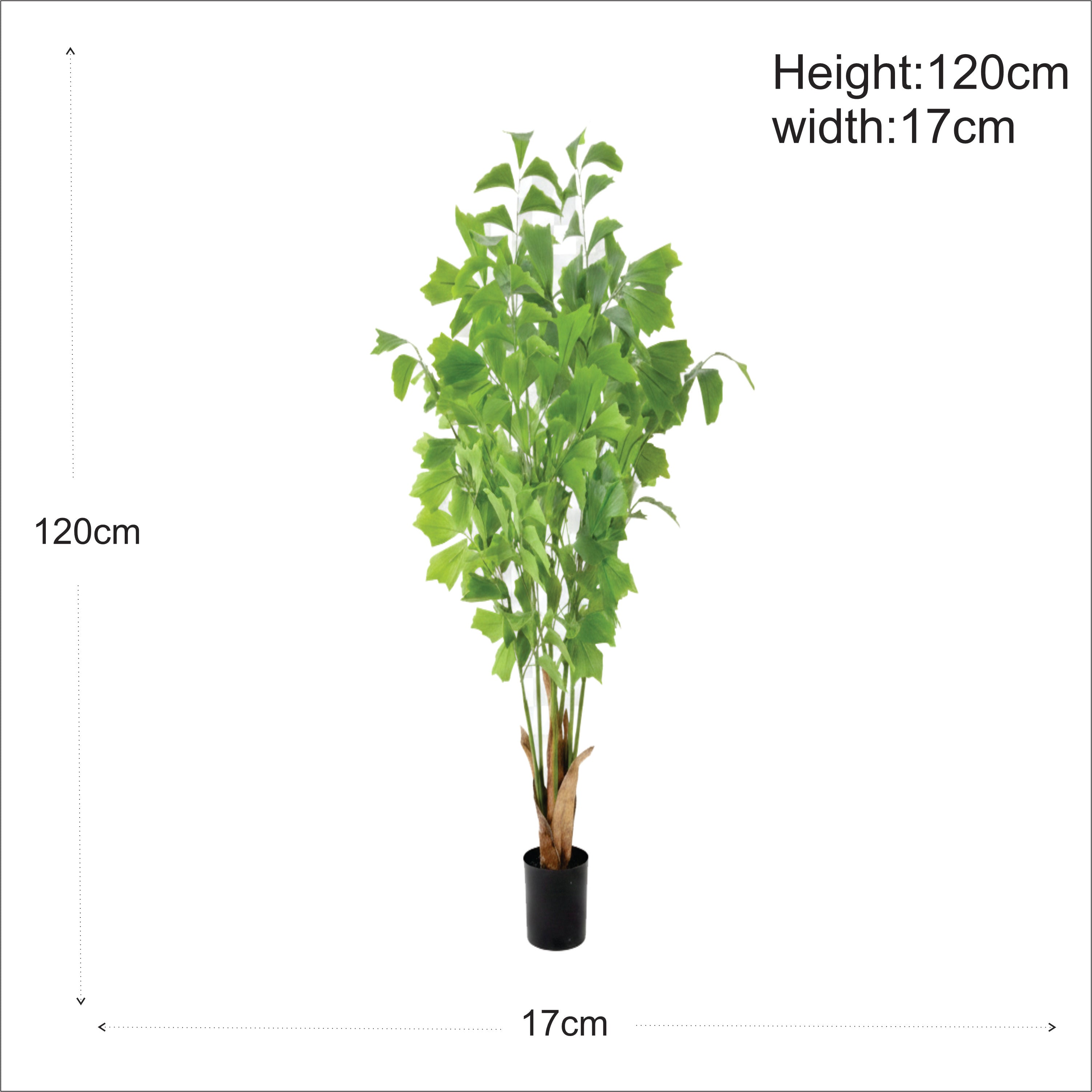 ENUTROF Artificial Ginkgo Maidenhair Tree – 120cm Unique Fan-Leaf Plant for Home Decor ENUTROF
