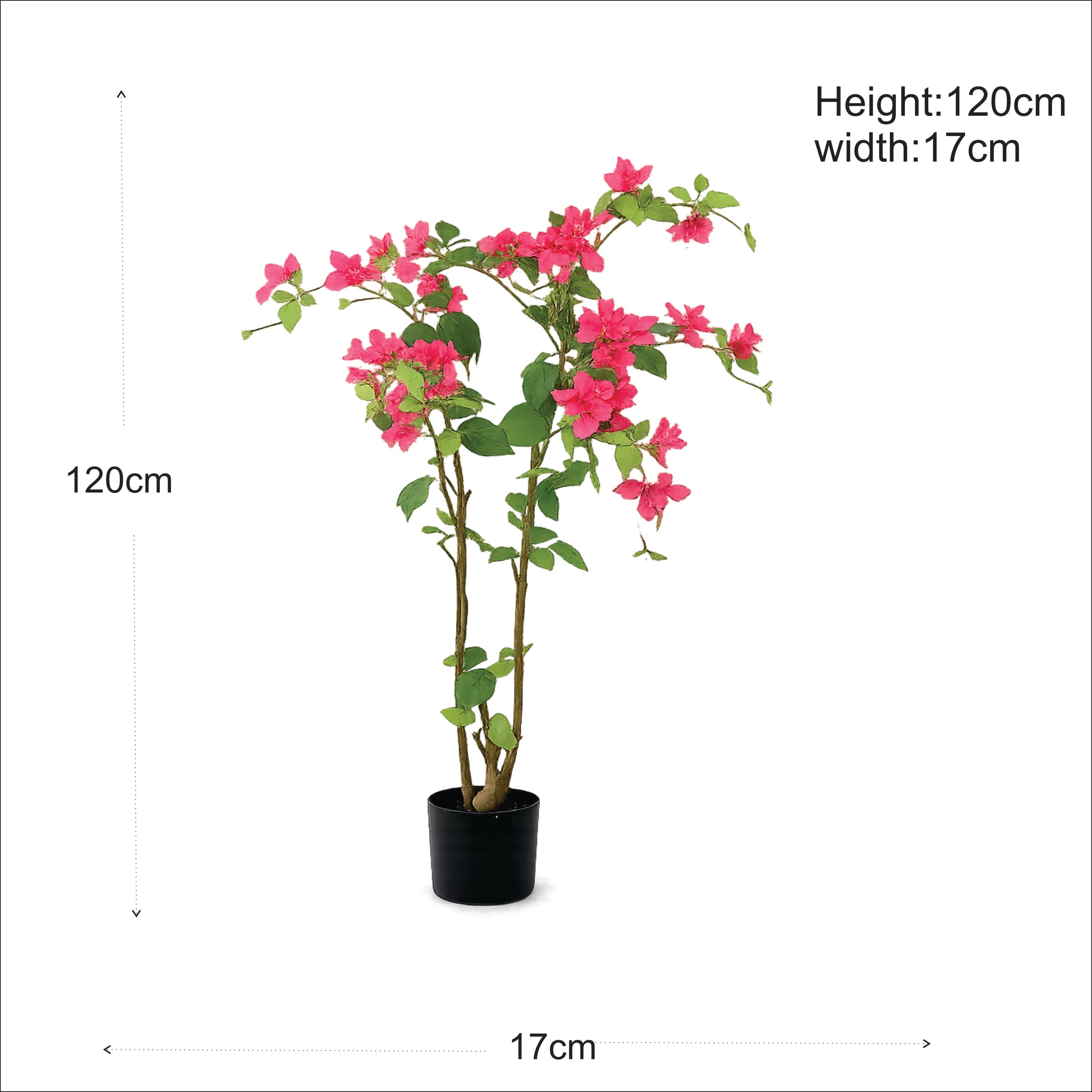 ENUTROF Artificial Pink Bougainvillea Plant – 120cm Fake Flowering Tree for Home & Event Decor ENUTROF