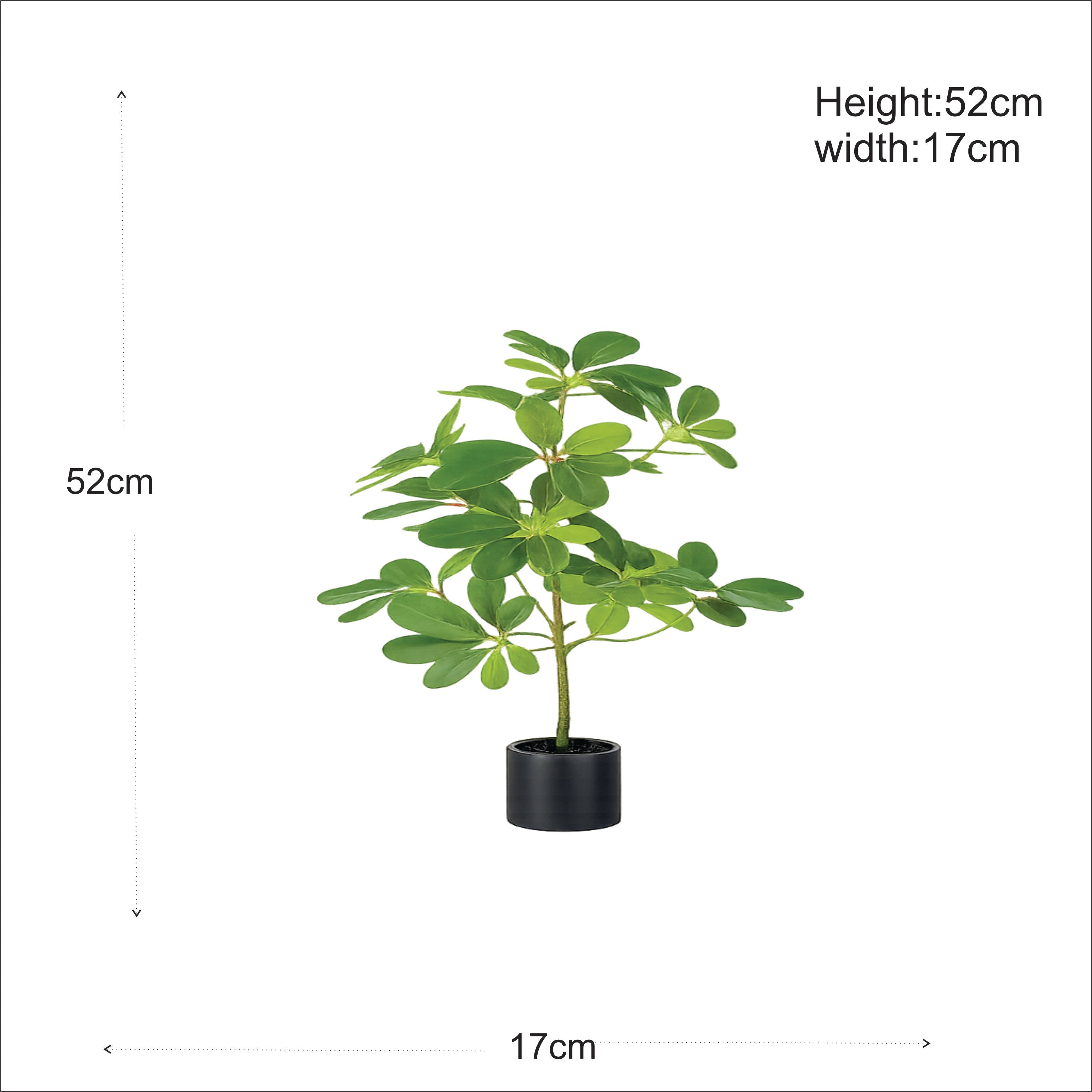 ENUTROF Artificial Small Plant 50cm – Realistic Fake Potted Plant for Desk Home Decor ENUTROF