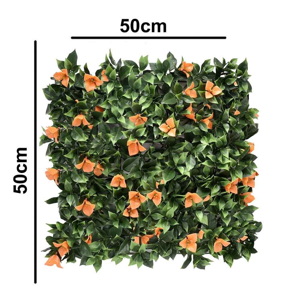 Artificial Vertical Wall Garden With Yellow Flowers Size: 50cm x 50cm || No:55/23