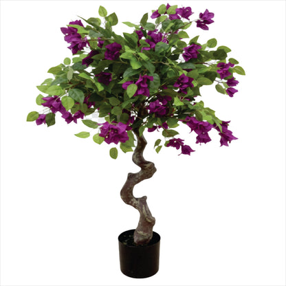 ENUTROF Artificial Purple Bougainvillea Bonsai Tree – 120cm Fake Flowering Plant for Home Decor ENUTROF
