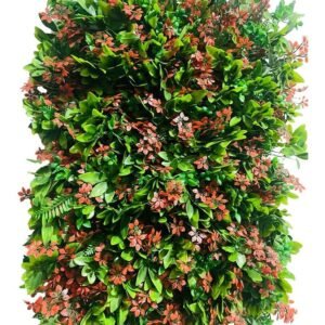 Artificial Wall Grass Red Ixora Azalea