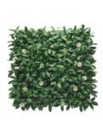 artificial vertical garden with white flowers