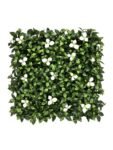 artificial vertical grass with white flowers