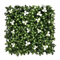 artificial vertical grass with white flowers
